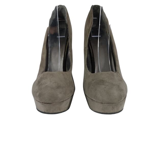 MOSSIMO! TAUPE BROWN/TAN VEGAN SUEDE MICROFIBER PLATFORM STILETTO HEELS! SZ 8.5M - Picture 5 of 10